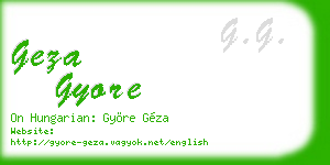 geza gyore business card